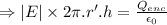 \Rightarrow \vert E\vert \times 2\pi.r'.h=\frac{Q_{enc}}{\epsilon_0}