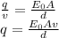 \frac{q}{v}=\frac{E_{0}A}{d}  \\q=\frac{E_{0}Av}{d}\\
