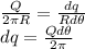 \frac{Q}{2\pi R} = \frac{dq}{Rd\theta}\\dq = \frac{Qd\theta}{2\pi}