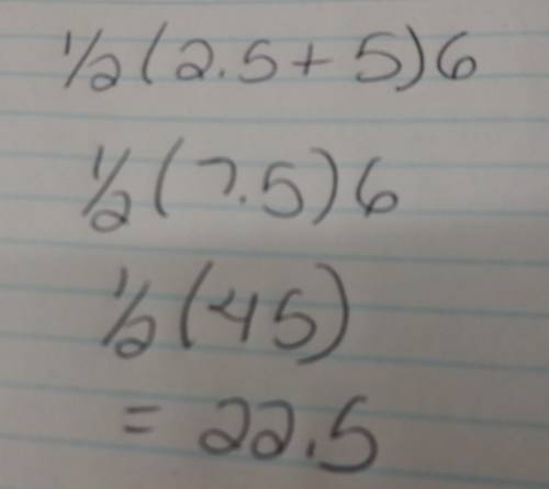 What is the answer to 1/2(2.5+5)6