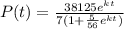 P(t)=\frac{38125e^{kt}}{7(1+\frac{5}{56} e^{kt})}