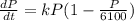 \frac{dP}{dt} =kP(1-\frac{P}{6100})