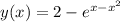 y(x)=2-e^{x-x^2}
