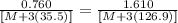 \frac{0.760}{[M+3(35.5)]}=\frac{1.610}{[M+3(126.9)]}