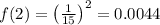 f(2)=\left(\frac{1}{15}\right)^{2}=0.0044
