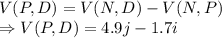 V(P, D)=V(N, D)-V(N, P)\\\Rightarrow V(P, D)=4.9j-1.7i