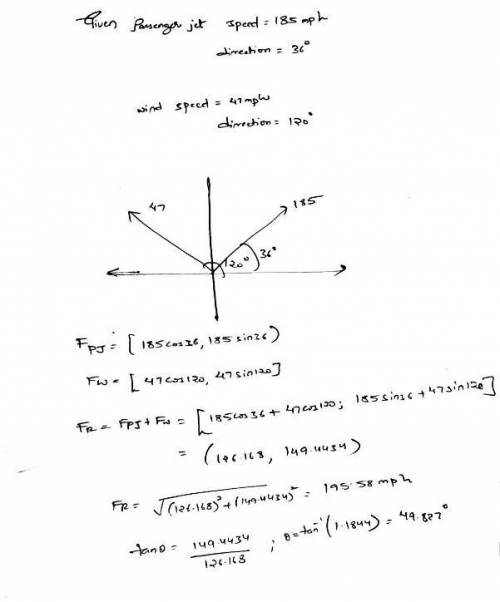 Please help me understand, thank you. A commercial passenger jet is flying with an airspeed of 185 m