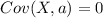 Cov(X,a)=0