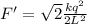 F'=\sqrt{2}\frac{kq^2}{2L^2}