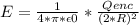 E= \frac{1}{ 4*\pi * \epsilon0}} * \frac{Qenc}{(2*R)^{2}}