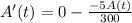 A'(t) = 0-\frac{-5A(t)}{300}