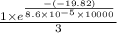 \frac{1\times e^{\frac{-(-19.82)}{8.6\times 10^{-5}\times 10000} }  }{3}