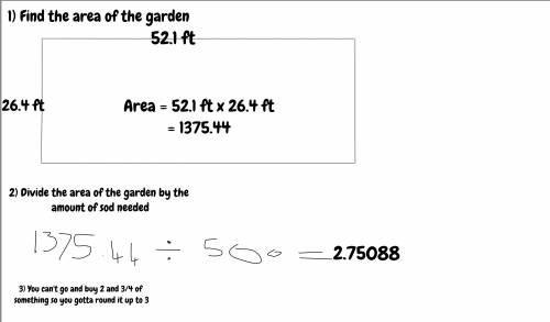 How many orders of sod does the gardener need to buy to cover the entire front yard?