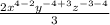 \frac{2x^{4-2}y^{-4+3}z^{-3-4}}{3}