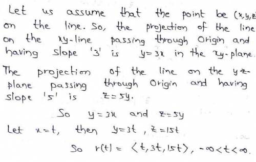Find a parametrization r ( t ) r(t) of the line through the origin whose projection on the x y - xy-