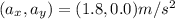 (a_x,a_y)=(1.8,0.0)m/s^2
