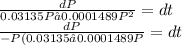 \frac{dP}{0.03135P – 0.0001489P^2 } =dt\\\frac{dP}{-P(0.03135 – 0.0001489P } =dt