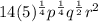14 ( 5)^{\frac{1}{4}} p^{\frac{1}{4}} q^{\frac{1}{2}} r^{2}