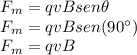 F_m=qvBsen\theta\\F_m=qvBsen(90^\circ)\\F_m=qvB
