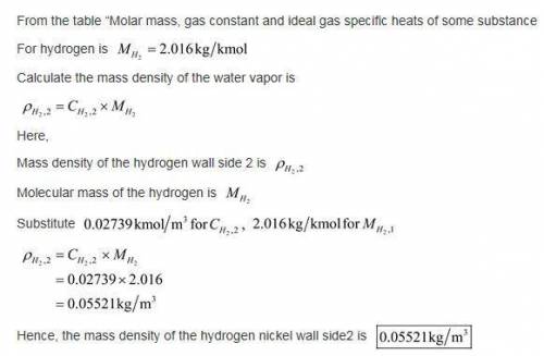 Consider a nickel wall separating hydrogen gas that is maintained on one side at 5 atm and on the op