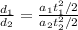 \frac{d_1}{d_2} = \frac{a_1t_1^2/2}{a_2t_2^2/2}