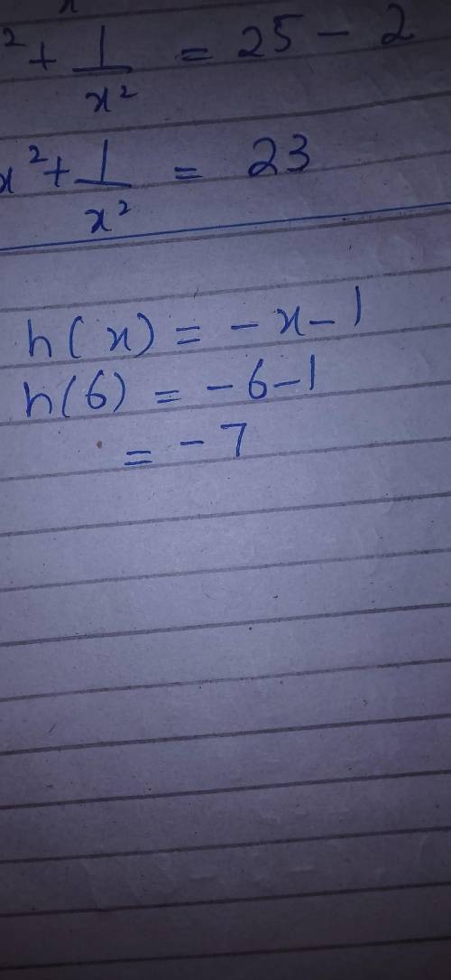 Given h(x) = -x - 1, find h(6).