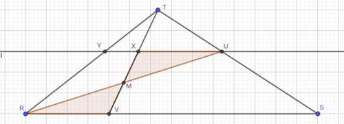 ΔRST, U lies on TS with TU:US = 2:3. M is the midpoint of RU. TM intersects RS at V. Find RV:RS.