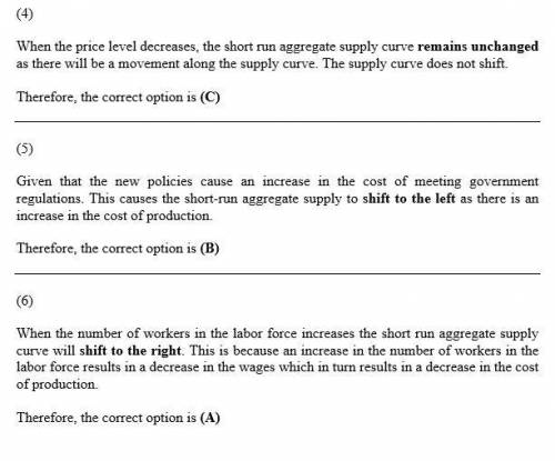 Determine whether the following changes cause short-run aggregate supply curve to shift to the right