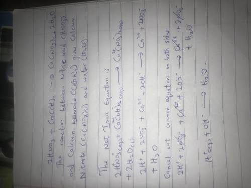Part A Write balanced molecular equation for the reaction between nitric acid and calcium hydroxide.