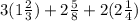 3(1\frac{2}{3})+2\frac{5}{8}+2(2\frac{1}{4})