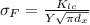 \sigma_F = \frac{K_{lc}}{Y \sqrt{\pi d_x}}