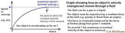 What is the acceleration of a falling object that has reached its terminal velocity?