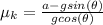 \mu_{k} = \frac{a - g sin (\theta)}{g cos (\theta)}