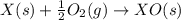 X(s)+\frac{1}{2}O_2(g)\rightarrow XO(s)