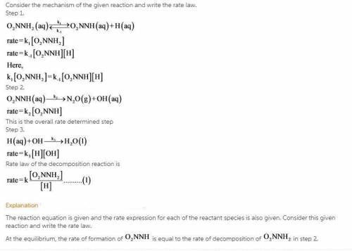 The decomposition of nitramide, O 2 NNH 2 , in water has the chemical equation and rate law O 2 NNH