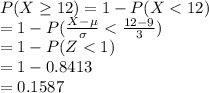 P(X\geq 12)=1-P(X