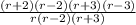 \frac{(r+2)(r-2)(r+3)(r-3)}{r(r-2)(r+3)}
