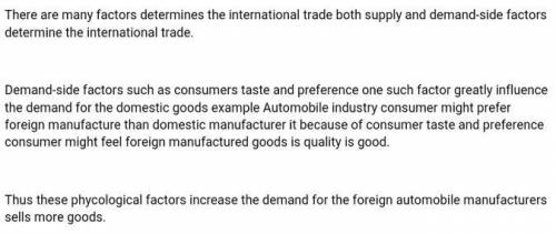 A theory of international trade is that nations trade based on demand rather than cost/supply. Discu