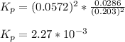 K_p = (0.0572)^2 * \frac{0.0286}{(0.203)^2}\\\\K_p = 2.27*10^{-3}
