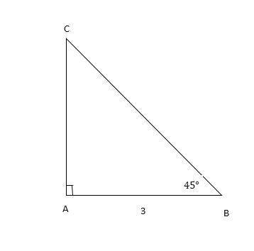 On a piece of paper, use a protractor to construct right triangle ABC with AB=3 in. , m∠A=90° , and