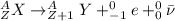 ^A_Z X \rightarrow _{Z+1}^AY+^0_{-1}e+ ^0_0\bar{\nu}
