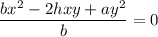 $\frac{bx^2-2hxy+ay^2}{b} = 0