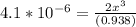 4.1*10^{-6} = \frac{2x^3}{(0.938)}