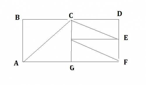 In the rectangle ABDF above, C and E are midpoints of sides line ED and line DF, respectively, what