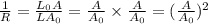 \frac{1}{R}=\frac{L_0A}{LA_0}=\frac{A}{A_0}\times \frac{A}{A_0}=(\frac{A}{A_0})^2