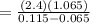 = \frac{(2.4)(1.065)}{0.115-0.065}