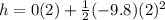 h=0(2)+\frac{1}{2}(-9.8)(2)^2