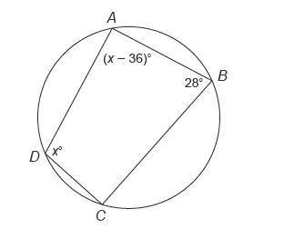 Quadrilateral ABCD  is inscribed in this circle. What is the measure of angle A? Enter your answer i