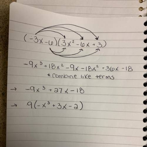 (−3x − 6)(3x2 − 6x + 3)