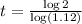 t=\frac{\log 2}{\log (1.12)}